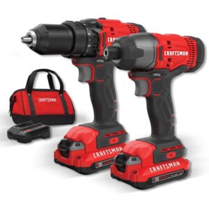 09224783 CRAFTSMAN V20 20-volt Max 2-Tool Power Tool Combo Kit with Soft Case (2-Batteries Included and Charger Included)