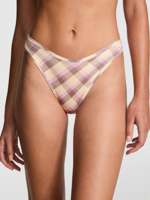 112447656DAO_OM_F_92993d52-c6e5-4f56-870c-e07c9ef468dd Base Stretch Thong Panty (Cream Plaid Print)