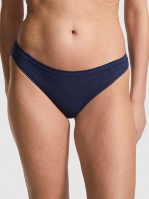 1124642550K6_OM_F Seamless Bikini Panty (Daisy Pointelle | Midnight Navy Daisy)