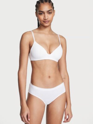 VS_White Victoria's Secret  Stretch Cotton Bikini Panty ( XS, S, M, L, XL)