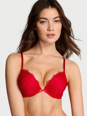 rose Victoria Secret Bombshell Add-2-Cups Starstruck Shine Push-Up Bra